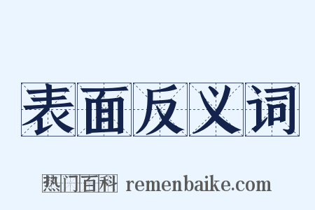 表面反义词是什么意思的图片